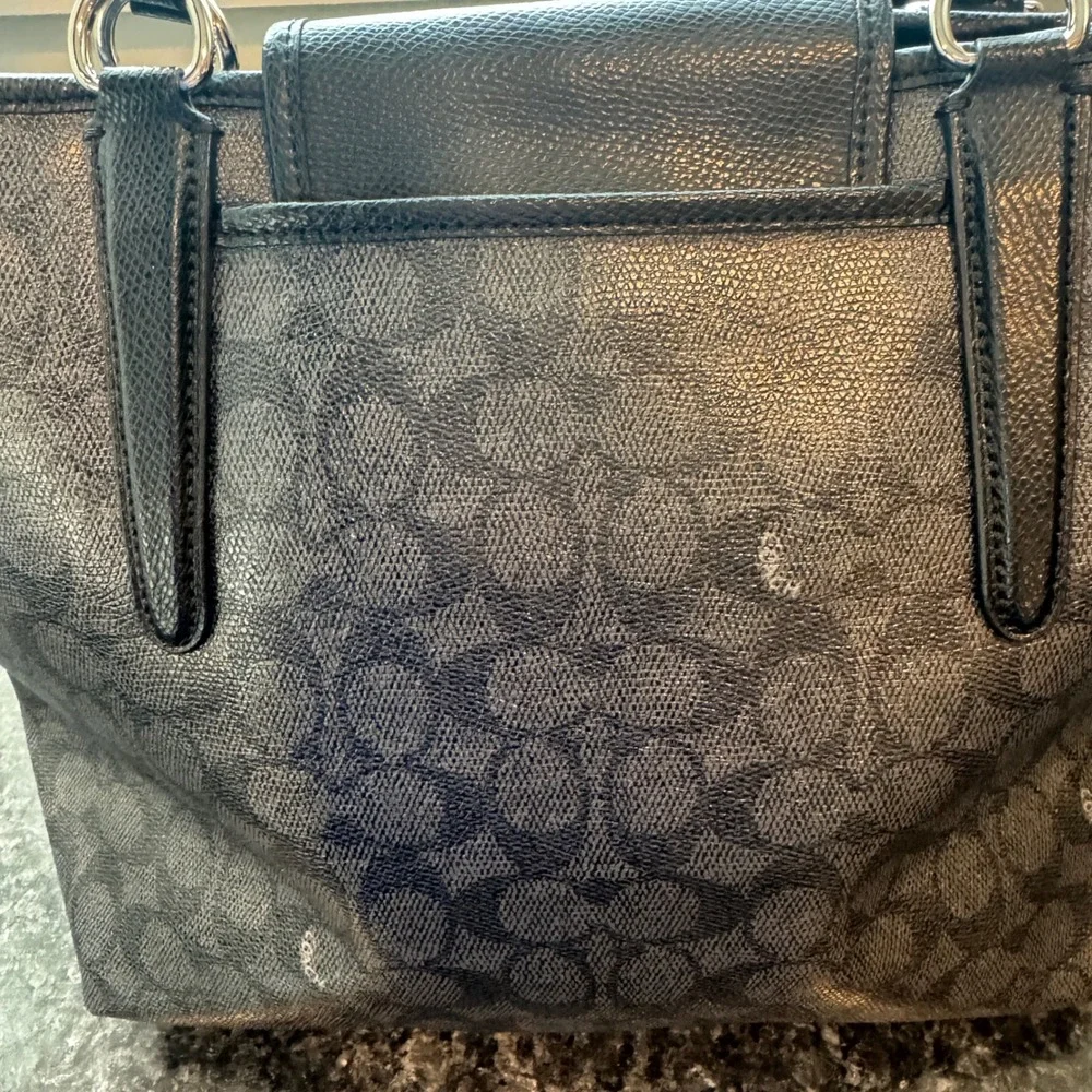 Coach‎ Signature Ward Tote Black Canvas